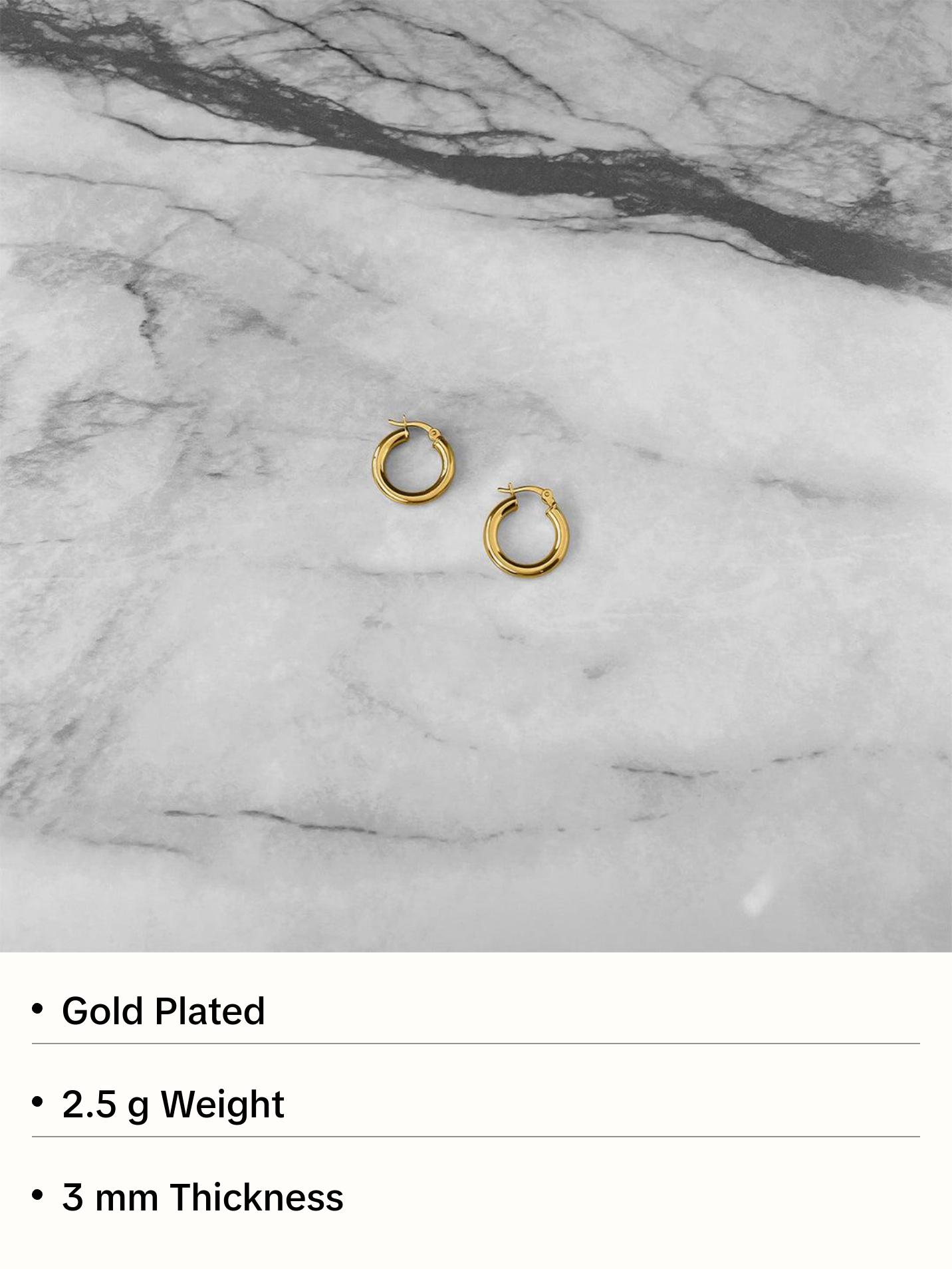 Small Tube Hoop Earrings | Gold Vermeil