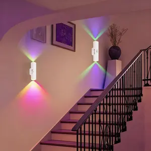 3/4 Pack White No-Wire LED Motion Sensor Night Light,MagneticWallLamp, RGB Color Changing Cabinet Decor,RechargeableKitchen Closet Lights,USB Rechargeable -7Ambient Colors, Auto-On,Ambient lights,decorative lights for New Year and festivals,Lamp,lighting