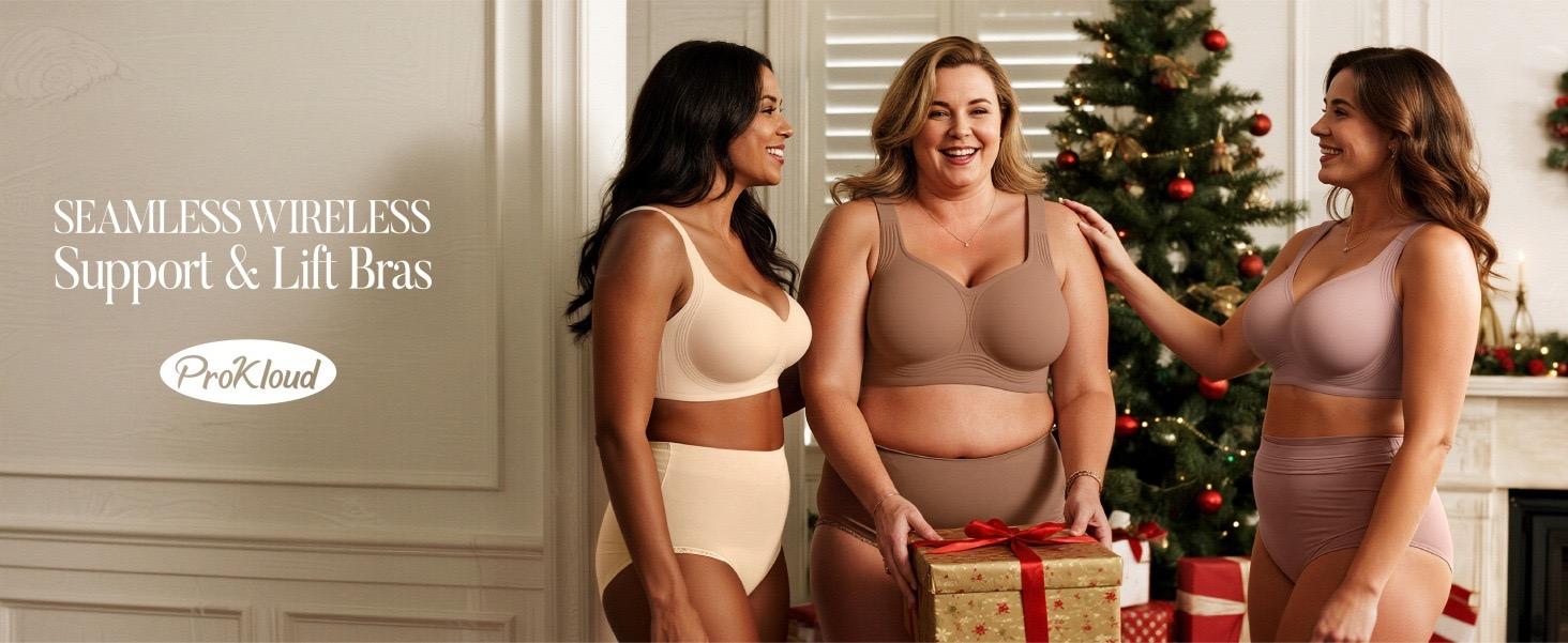 Women Jelly Bras Wirefree Full Coverage No Underwire Everyday Bras Comfortable Wireless Padded Tshirt Bra