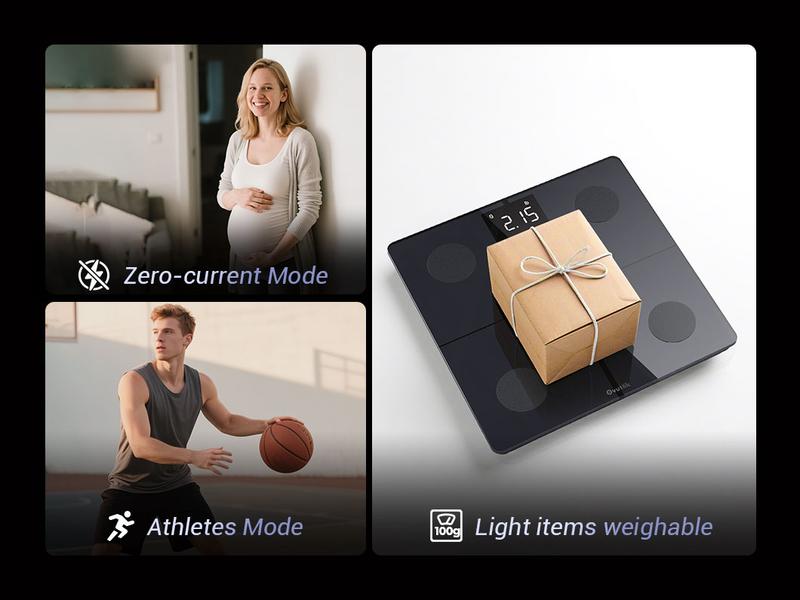 OVUTEK Smart Scale for Body Weight, Professional Bathroom Digital Scale with BMI, Body Fat, Muscle Mass, Most Accurate to 0.05lb, Large Display High Accurate Body Composition Machine with Fitness App