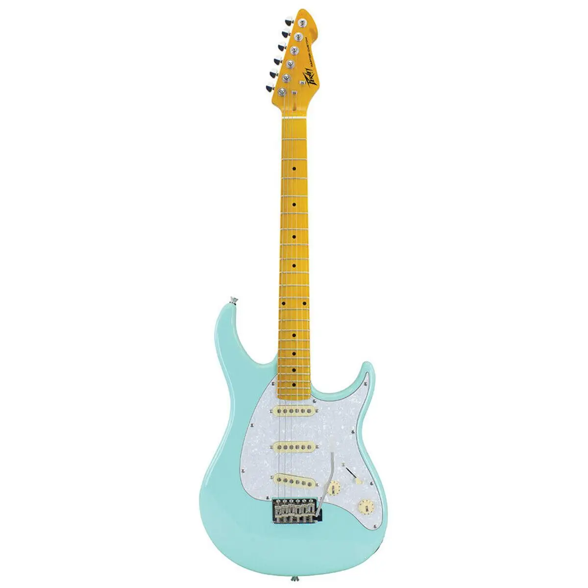 Peavey Raptor Custom Electric Guitar - Marine Green, Steel Bridge, Steel Fretboard, Patent Pending Design, Enhanced Sustain, Focused Guitar Tone, Vintage Style, Wider Pole Pieces, Dead Spot Elimination, 13 lbs