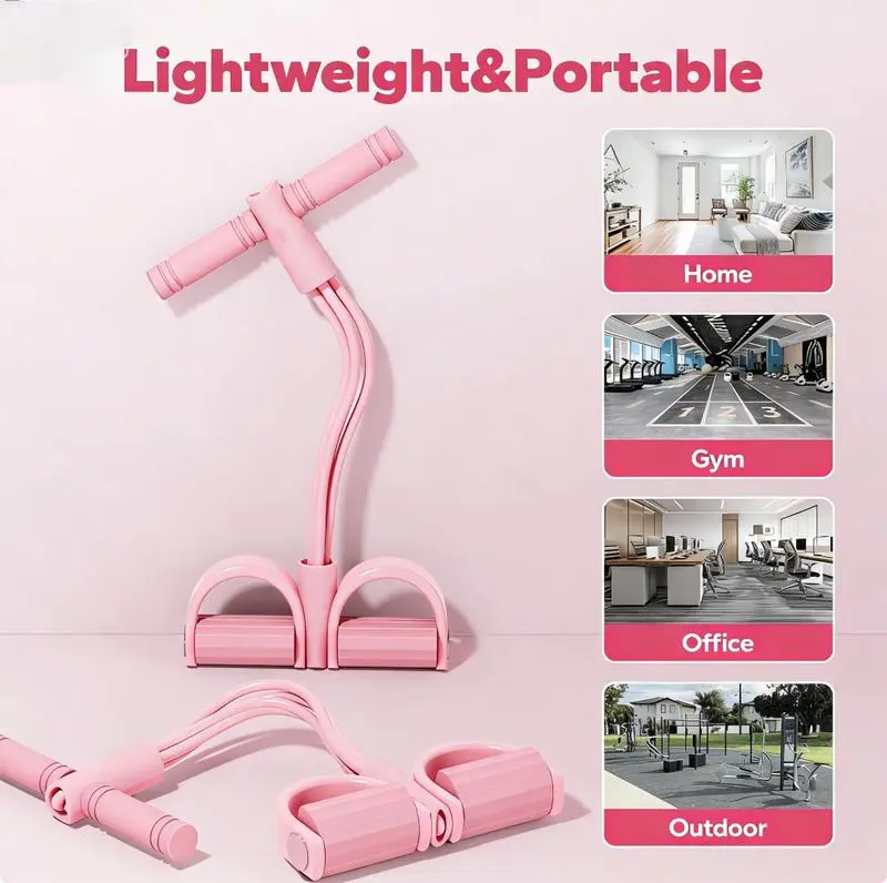 Multifunction Pedal Resistance Band Lightweight Portable Elastic Pull Rope for Home Gym Office & Outdoor Full Body Workout Sit-up Yoga Abdominal Training Exercise Band with Resistance Rope Yoga Enthusiast Adjustable Training Bench Set