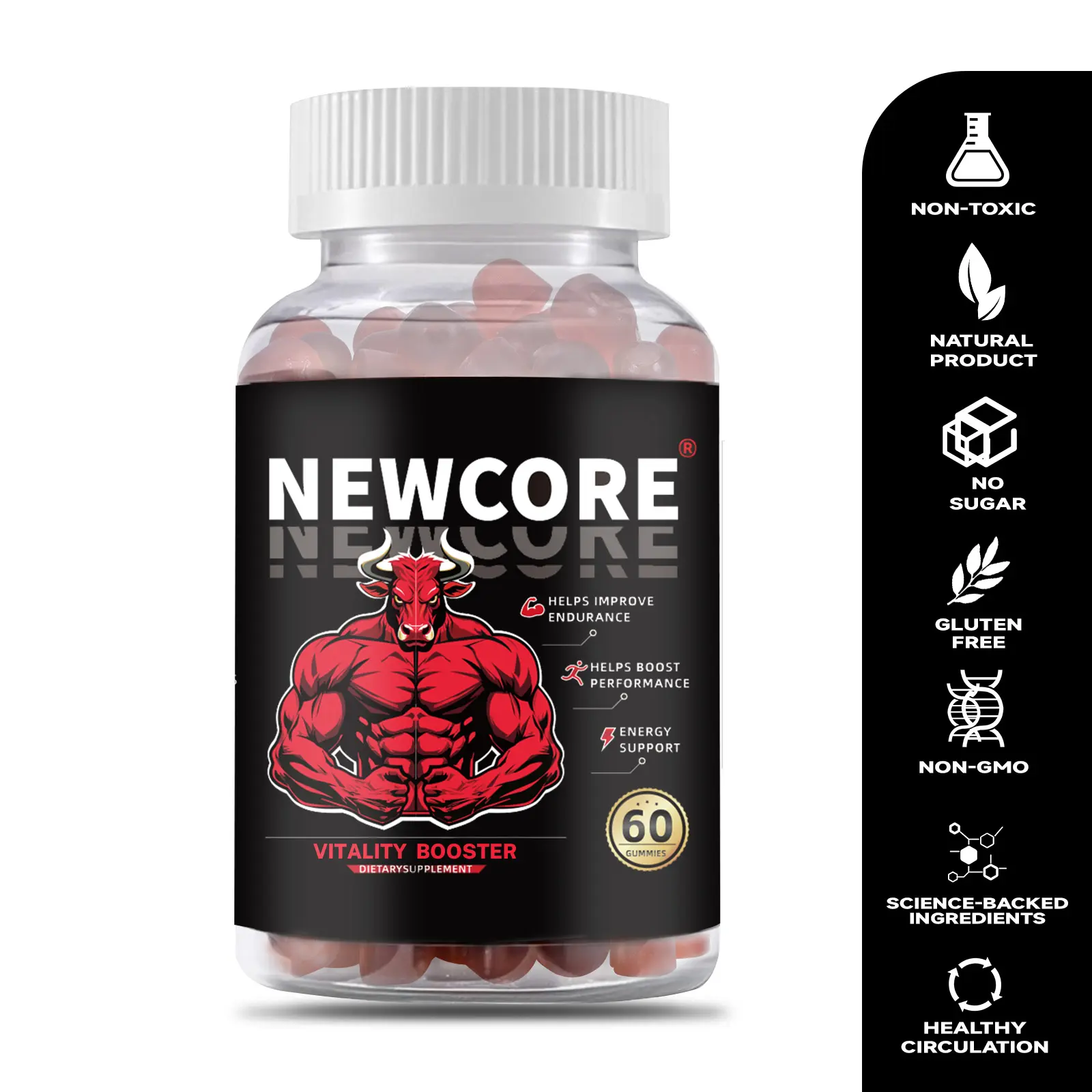 Newcore ｜ 7-in-1 Nitric Oxide Booster Gummy  | 100% Natural
