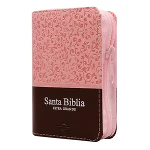 Mini Pocket Reina-Valera 1960 Bible in Imitation Leather Pink Brown with Index 5 x 3.50 Inches Portable for Travel and Personal Devotion