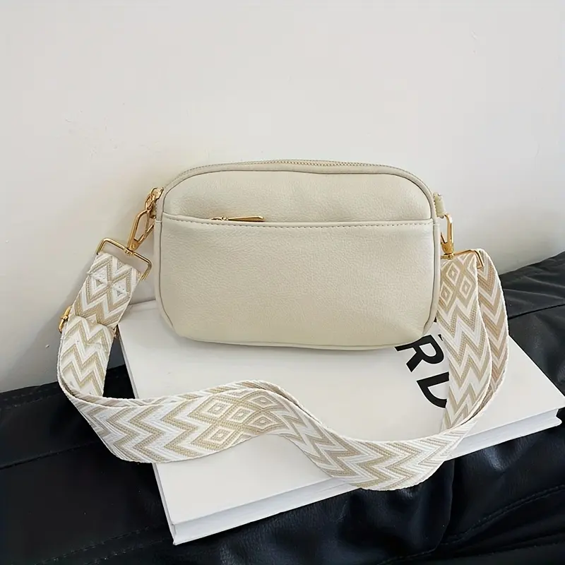Casual and versatile women's shoulder bag, niche design, solid color, elegant small square bag, fashionable crossbody bag Adjustable Lightweight for Daily Commute