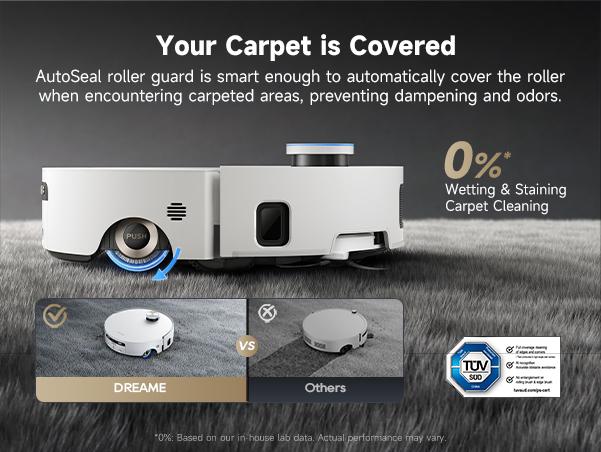 DREAME Aqua10 Ultra Roller Robot Vacuum and Mop & 30,000Pa Suction, Self-Cleaning Dock & Extending Roller Mop, Heat-Washes & Dries, Carpet Protection, AI Camera & LiDAR Avoidance Tech, Voice Control
