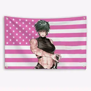 Zen'in Maki American Flag Anime JJK: Jujutsu Kaisen Banner Outdoor Decor Decoration Garage Flags Tapestry Flaga