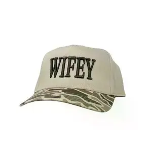 Wifey Embroidered Trucker Hat | Camo Mesh Back Snapback | Adjustable Baseball Cap | Wedding & Couple Gift