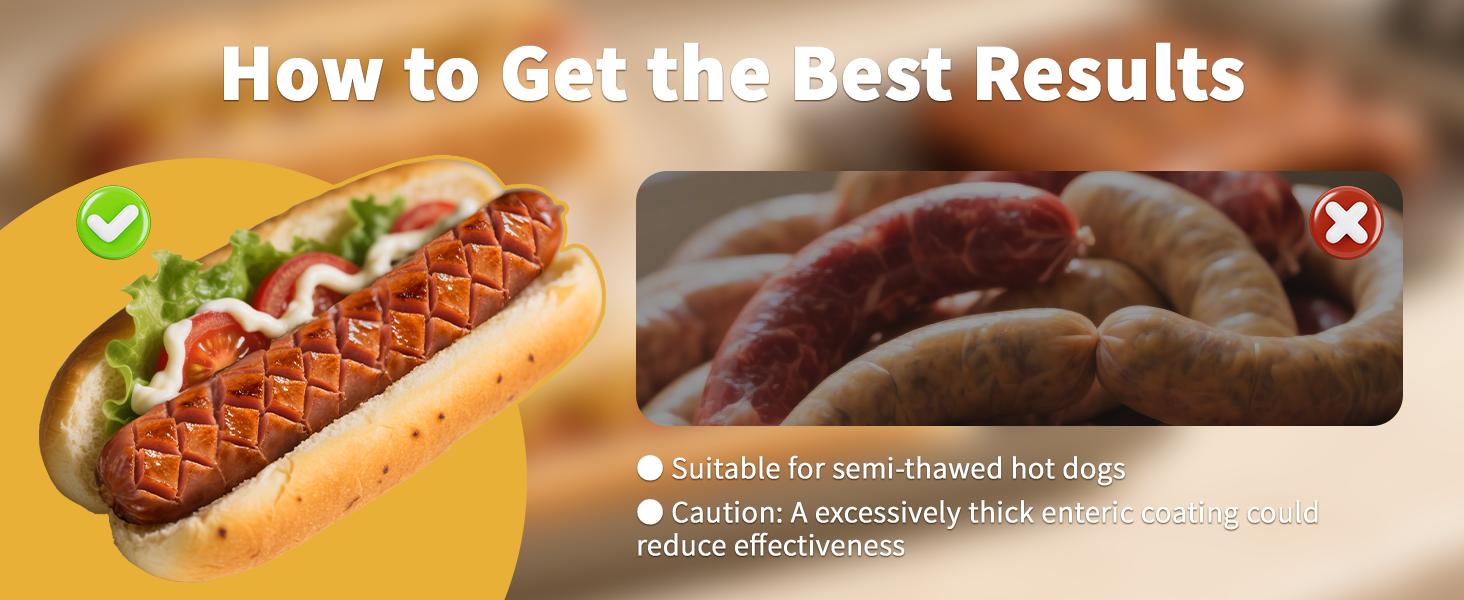 Hot Dog Slicing Tool - Pop-Out Criss Cross Slicer with Stainless Steel Blades for Kitchen Grilling Tailgating Camping BBQ