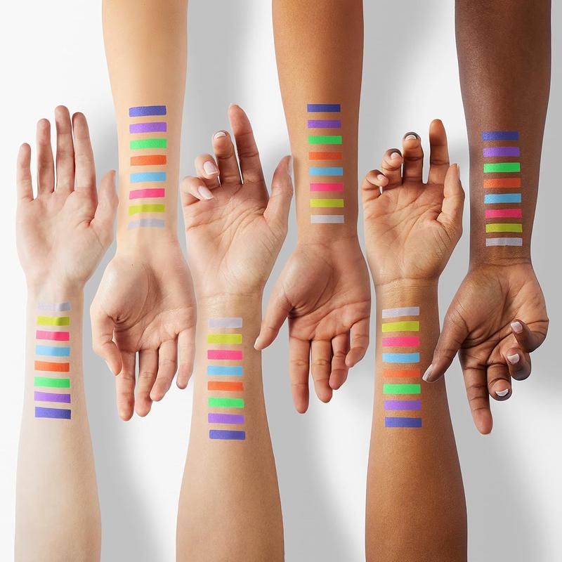 8 Colors Water Activated Eyeliner Palette Liquid Eyeliner Colorful Set Hydra Graphic Eyeliner Makeup Neon Face Paint Glow UV Black White Red Face Body Paint,Clown Makeup Kit (01)