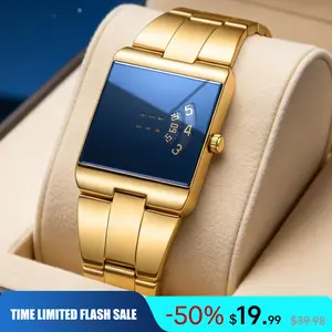 【Holiday Haul】 Racing Sports Watch, Luxury Men's Racing Sports Watch, Iridescent Mirror Design, Stainless Steel Material, Casual & Business Style, Perfect Gift for Him, Fashionable Wristwatch with Time Display