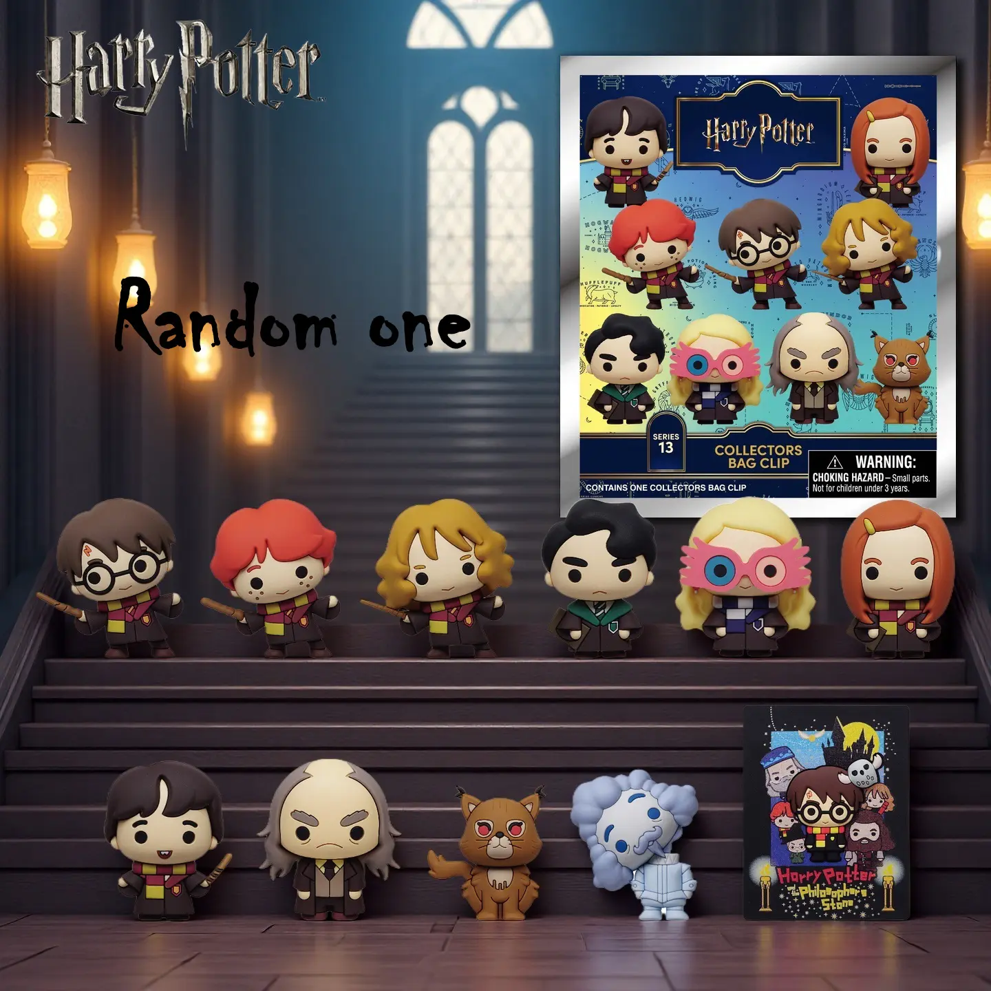 Harry Potter 3D Collectibles Blind Bag Keychain Surprise Collectibles Bag Clip, Mystery Keychain Figure, Collectible for Fans, Backpack Bag Charm, Halloween Decoration
