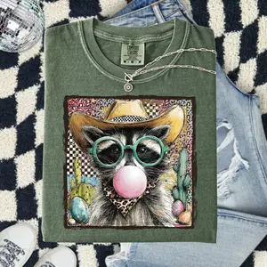 Easter Raccoon Graphic Tshirt