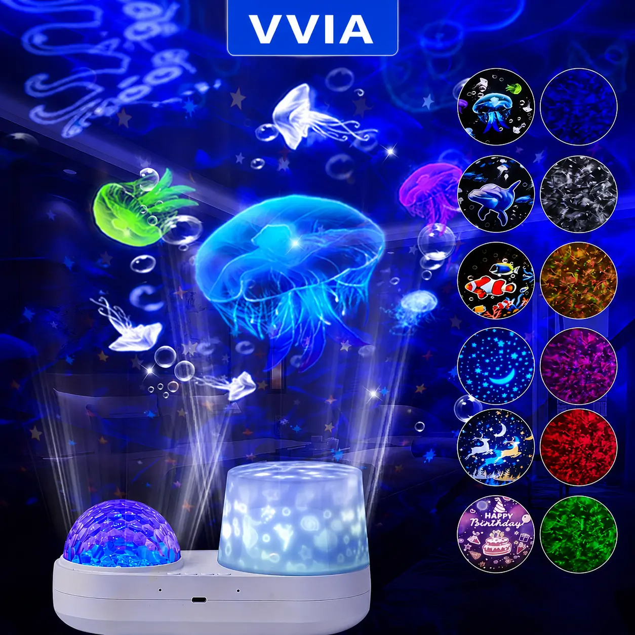 Magical Star LED Night Light Projector - Starry Ocean Light for Birthday, Christmas Gift, Bedroom Decor - Blue, Romantic, and Soothing Ambiance Creator