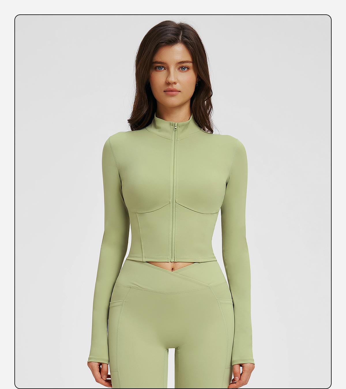 MFVIM Autumn Winter Stand Collar Jacket Zipper Windproof Versatile Warm Top Fitness Running Fleece Lined Sports Coat Women Workout Clothes