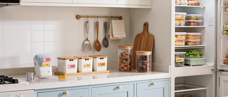 Niimbot Thermal label printer B1 sticker printer -2 Inch Mini Label Sticker Printer Came with One Roll White Label(2'' x1.18'')，Multiple Templates for Creative DIY, Small Business,Office,Home,School，App Editing,BPA-Free Thermal Label