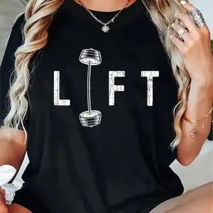100% Cotton Lift Funny Gym Inspiring Motivational Graphic T-Shirt