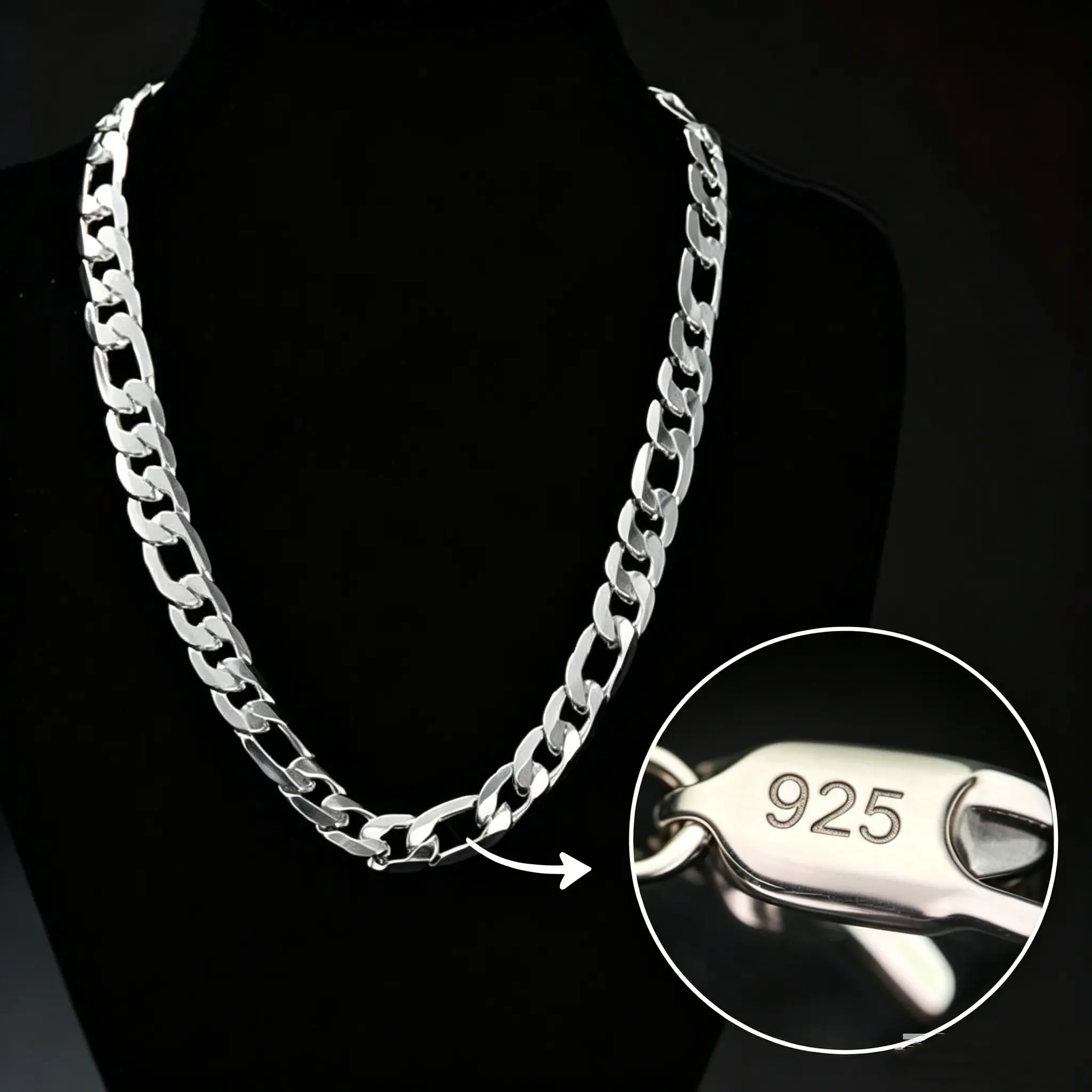 Men's 12mm Bold Stainless Steel Figaro Chain Necklace - Sturdy Statement Stainless Steel Jewelry, Tarnish-Resistant, Polished Finish, Alternating Precision-Cut Links, Versatile Casual Streetwear Daily Accessory, Alternating Links