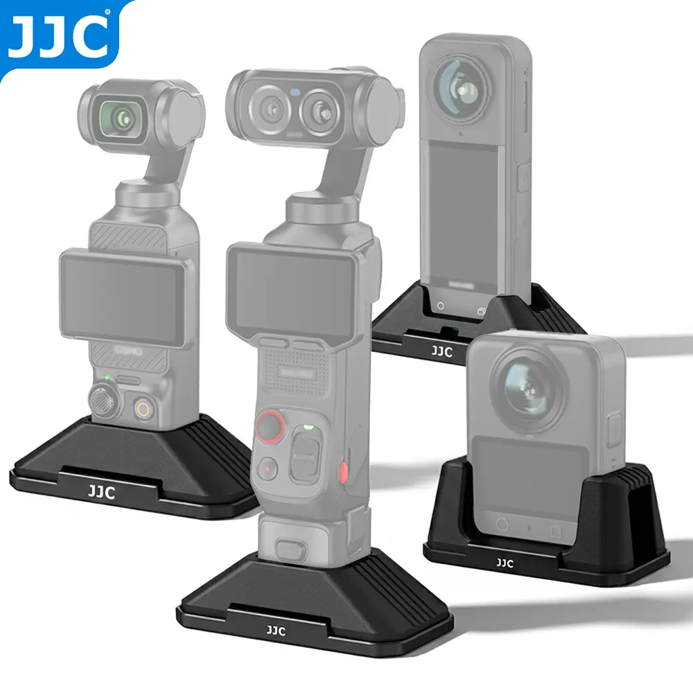 JJC Large Silicone Stand for Xtra Muse, Osmo Pocket 3 Pocket 4 4P 360 II, Insta360 Luna Ultra X5 X4, with Adhesive Dashboard/Table Mount for Protection, Live Streaming & Unobstructed Charging Vlog Content Recording Accessories