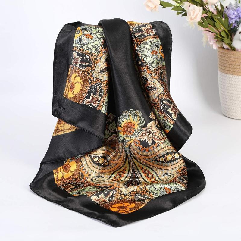 4PCS/Set 35'' Printed Square Head Scarf Silk Like Neck Scarves for Women Hair Kerchief Bandanas Scarf Sleeping Head Wraps Hair Band Headscarf Female Hair Accessories 4PCS/Set 35'' Printed Square Head Scarf Silk Like Neck Scarves for Women Hair Kerchief Bandanas Scarf Sleeping Head Wraps Hair Band Headscarf Female Hair Accessories