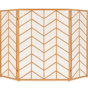 Best Choice Products 52x31in 3-Panel Iron Chevron Fireplace Screen, Spark Guard w/ Handles Best Choice Products 52x31in 3-Panel Iron Chevron Fireplace Screen, Spark Guard w/ Handles