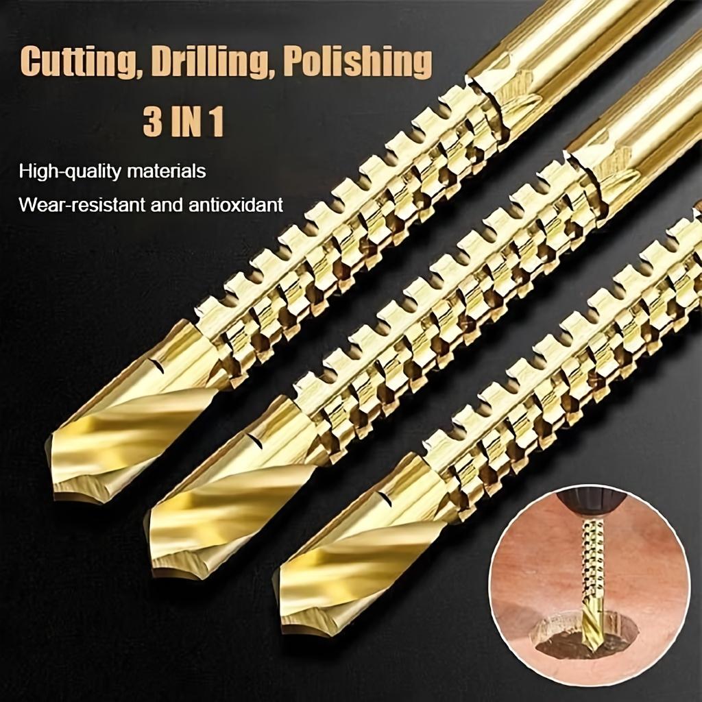 Titanium-Plated High-Speed Steel Drill Bits Set Metalworking & Wood Drilling Sharp Serrated Design Anti-Rust Coating Power Tool Accessories Titanium-Plated High-Speed Steel Drill Bits Set Metalworking & Wood Drilling Sharp Serrated Design Anti-Rust Coating Power Tool Accessories