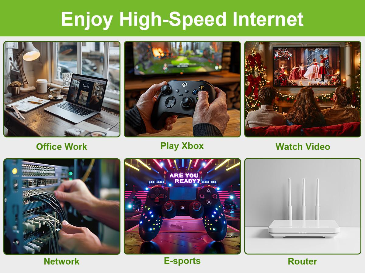 SYSTON Cat8 Ethernet Patch Cable 40Gbps 2000MHz Heavy Duty 22AWG S/FTP Shielded LAN Cable for Gaming, Router, PS5, Xbox, Modem, PoE++