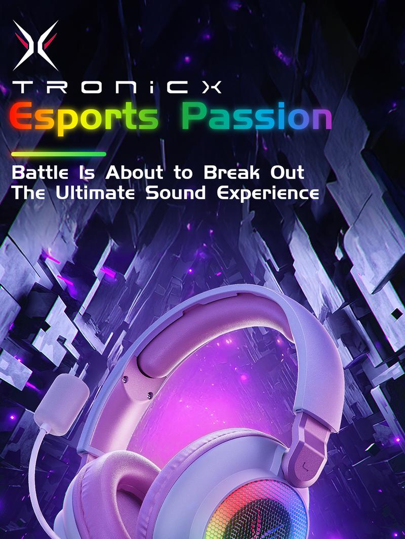 [New Upgrade] TAGRY TRONICX K3 Gaming Headset Version 5.3, 7.1 Surround Sound, 50mm Drivers, Low Latency ENC Microphone for PC PS4 PS5 for PC Laptop Headphone Audio for Gaming & Music