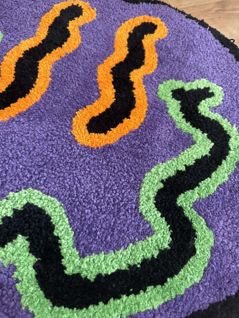 Smile Face Pattern Non-Slip Soft Rug - Irregular Colored Design for Living Room, Kids Room, Nursery, Halloween Decor & Home Decor Tufted Weave Durable cool rugs men