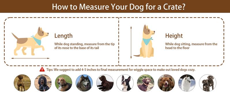 COZPAW Large Dog Crate Furniture - 48 inch Heavy Duty Dog Kennel Indoor for XLarge Breed with Double Doors, Wooden Dog Cage XL Modern Decorative End Table Pet House (Brown)