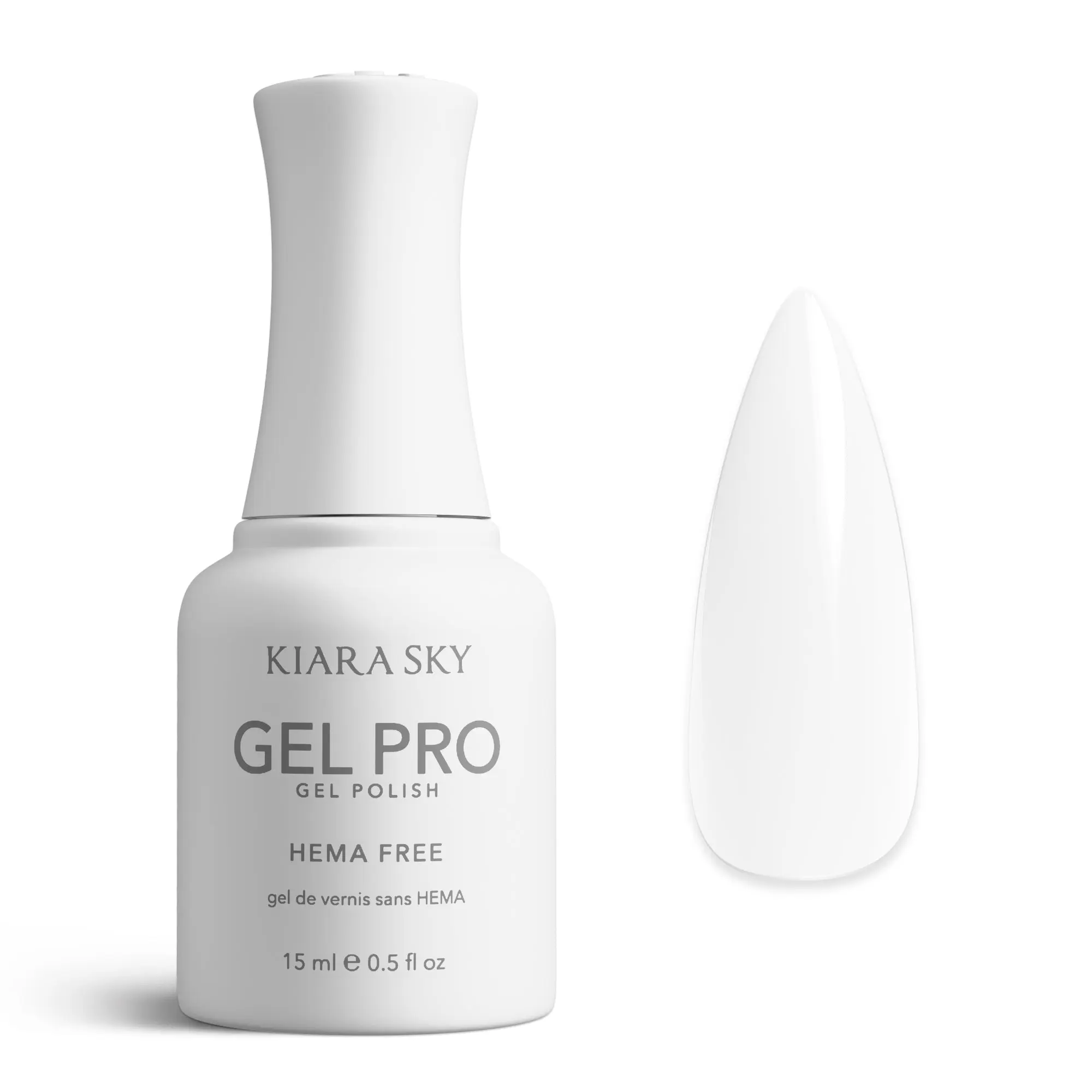 Kiara Sky Gel Pro - True White HEMA-Free + TPO Free Nail Gel Polish | Intense Pigmentation, Long-Lasting Wear | Finish: Cream 15ml