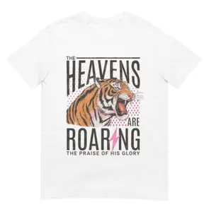 The Heavens Are Roaring Tshirt, 80s Faith Vibe Bible Verse Shirt, Religious Shirt, Christian Shirt, 80s Faith Shirt, 90s Aesthetic Clothing Cotton Top