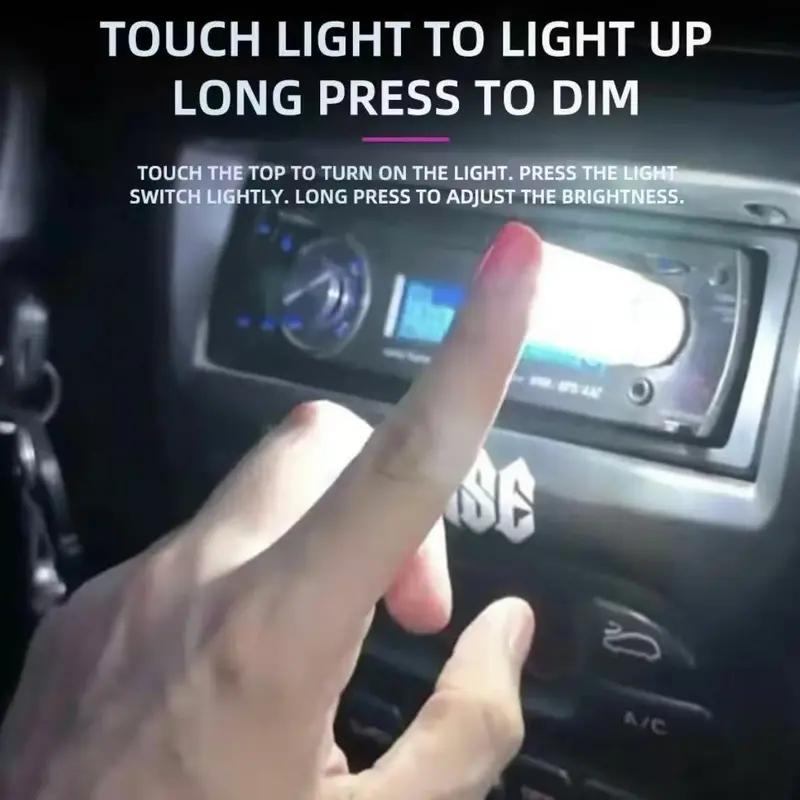 Car USB Touch Dimmable LED Filament Night Light – Portable Plug-and-Play Warm Ambient Light for Car and Bedroom,techvibes