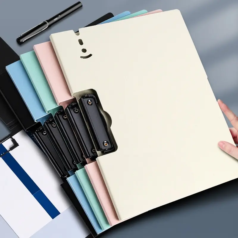 A4 360° Foldable Clipboard Folder Folio, Thickened PP Writing Board with Pen Holder, Dual-Use Documents Organizer for Students, Office & School Supplies-MM1