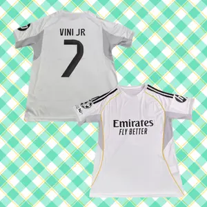 Classic 2024/25 Home White No. 7 Vinícius Júnior Premium Short-Sleeve Retro Soccer Jersey (Fan Edition)