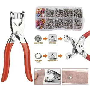 Including 100pcs Invisible Colored Metal Buckle& 1 Count Manual Pressure Pliers,HouseholdSewing Accessories for DIY Handicraft Clothing& Hat,Buttons & Pliers Tool Kit,SeamlessStitching Sewing Kit Tools,Sewing SuppliesCrafts.