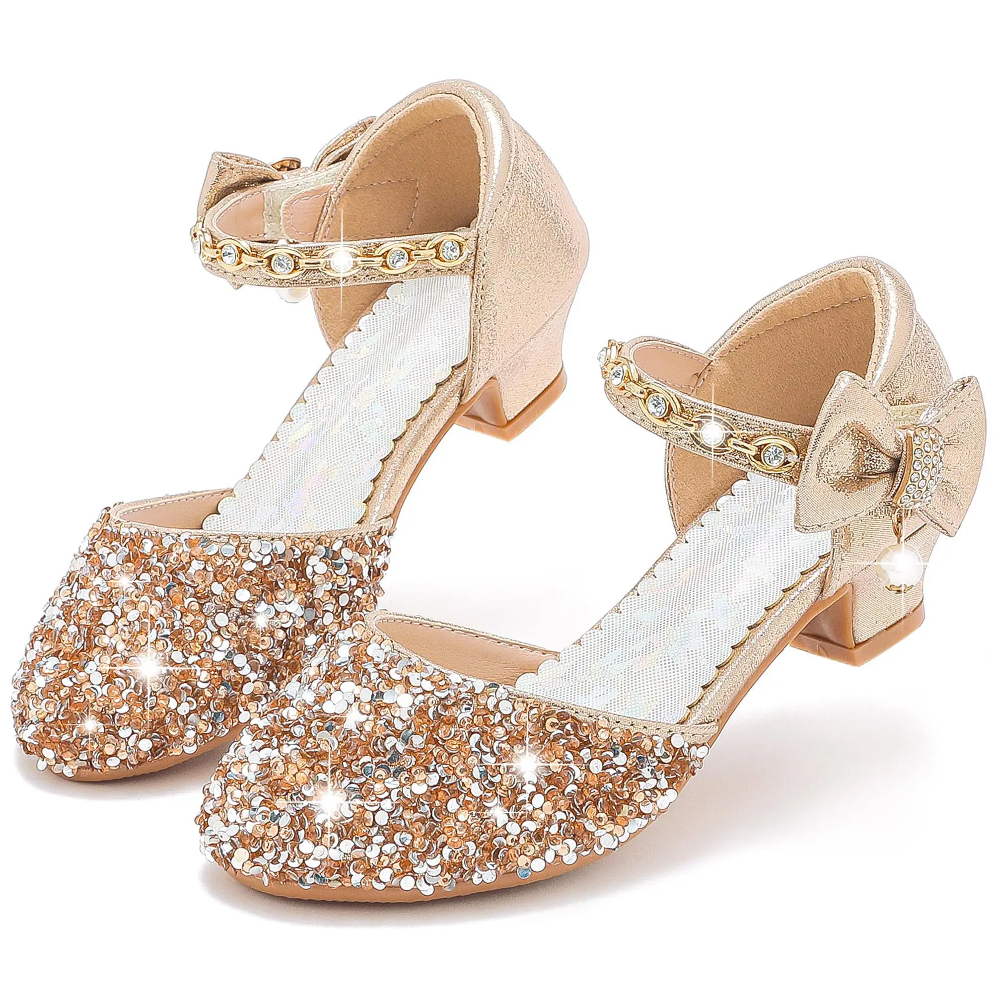 Girls Sandals Closed Toe Heels Wedding Party Girls Dress Shoes Toddler Little Big Kid