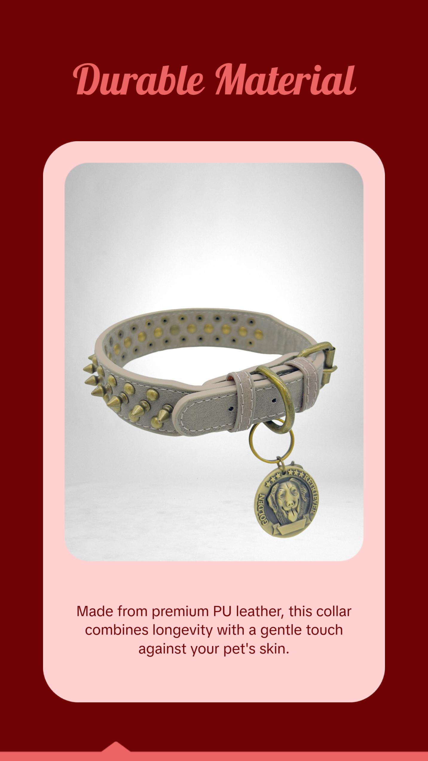 JACK Rivets Handmade PU Leather Dog Collar JACK Rivets Handmade PU Leather Dog Collar