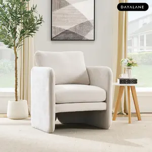 Dayalane Whitley Accent Armchair Modern Sofa Chair For Living Room Chenille Beige