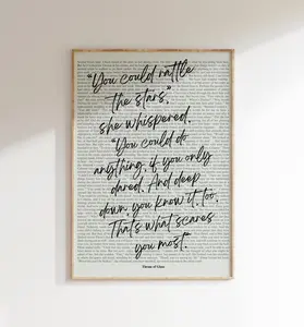 Throne of Glass Wall Art Print, Sarah J Maas, Book Quotes Art Poster, Bookish Prints, Book Lover Gifts (Unframed)