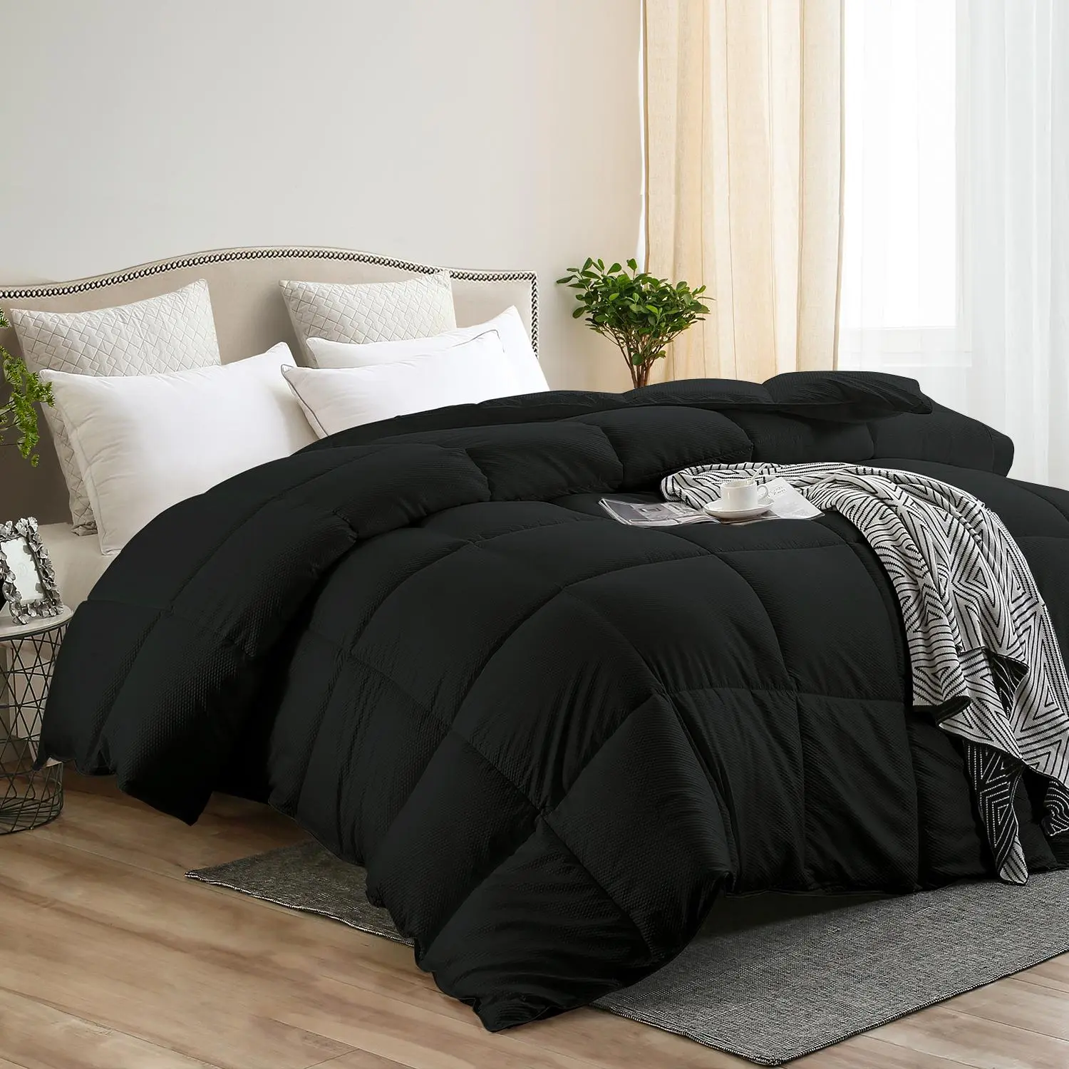 Ultimate Luxe Durable Down Alternative Duvet Set - Queen 90x90, 250 GSM Polyester Microfiber Comforter, Breathable Quilt, Lightweight Warm Bedding, Corner Tabs Cover, Machine Washable, Mother's Day Gifts, TikTokShopStockUp