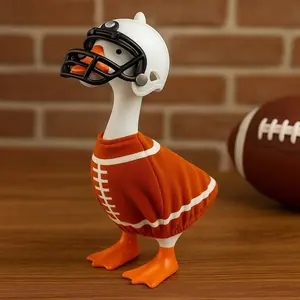 Football 7 Inch Mini Desk Goose Outfits, Tabletop Goose Statue Football Clothes & Helmet Sports Theme Costume Accessory for Magnetic Geese Key Holder Table Decor