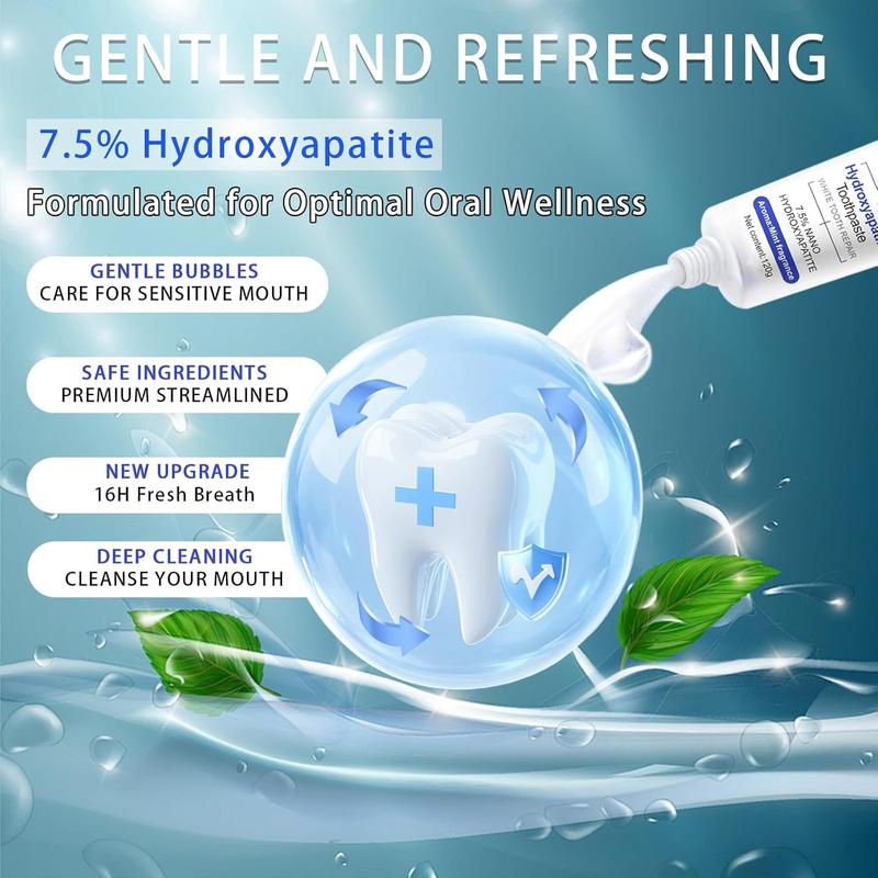 Beamach Hydroxyapatite Toothpaste 7.5% - Enamel Repair & Natural Whitening, Mint Flavor, Fluoride-Free, Gentle for Sensitive Teeth, 4.23oz Oral Hygiene Essentials