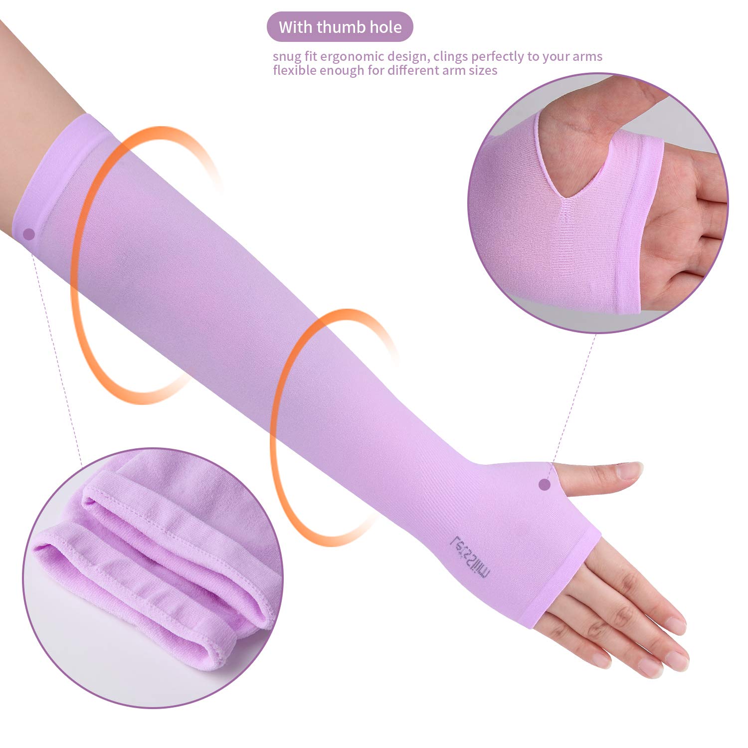 12 Pairs Sun Protection Sleeves UV Cooling Arm Men Women Sports with Thumb Hole for Driving, Golfing, Fishing, Cycling, Hiking, Doing