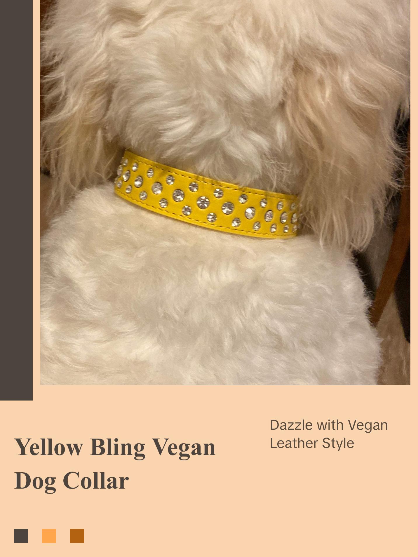 Yellow Bling Dog Collar