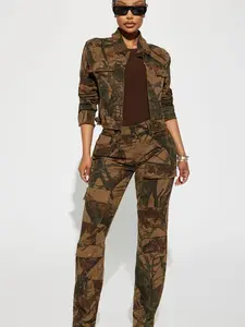 In The Wild Camo Stretch Cargo Jeans - camouflage