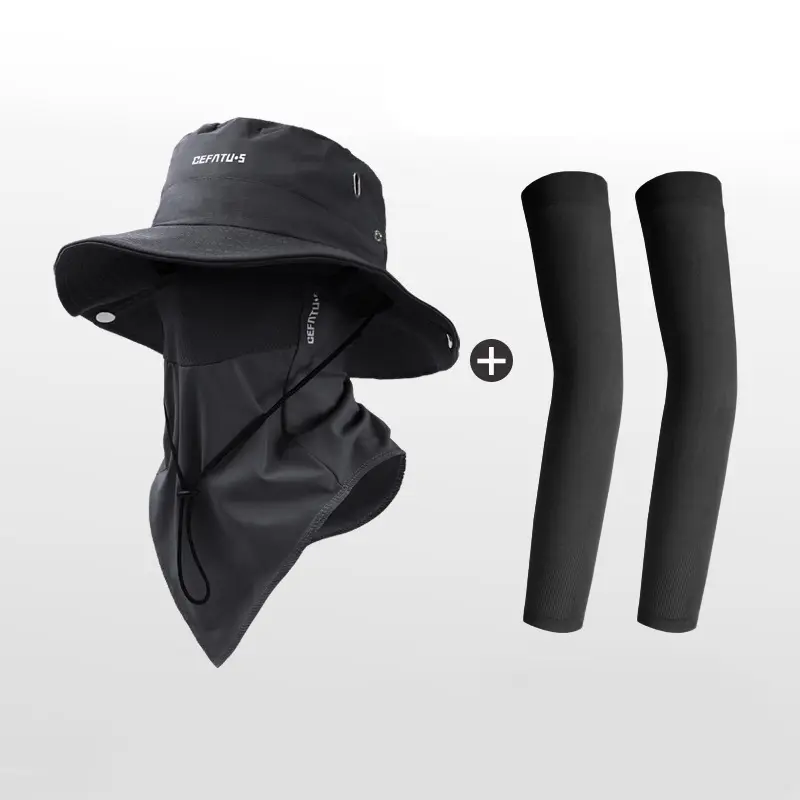 BIGWIG Unisex Sun Protection Hat with Neck Flap, Wide Brim Bucket Hat, Detachable Face Mask, Foldable Brim, Outdoor Sun Hat, Breathable Drawstring Closure, Fishing Hat, Suitable for Camping, Hiking, and Gardening