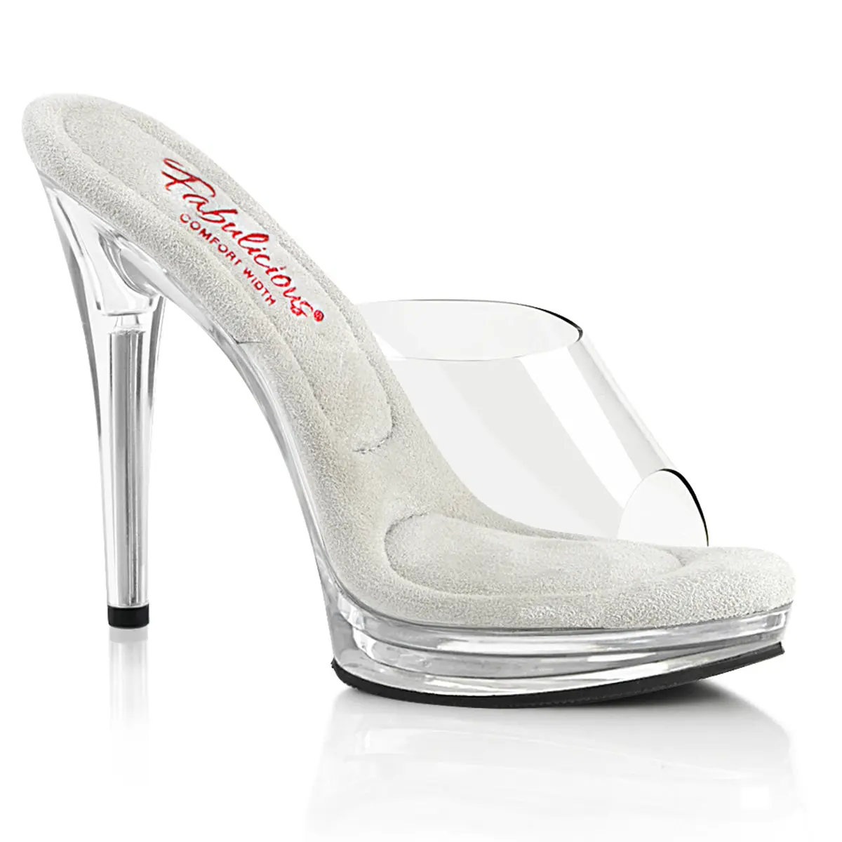 Glory-501 Minimalist Heeled Slides, Casual Slip-On with a Comfort Fit Featuring a 5% Wider Width and 5" Heel