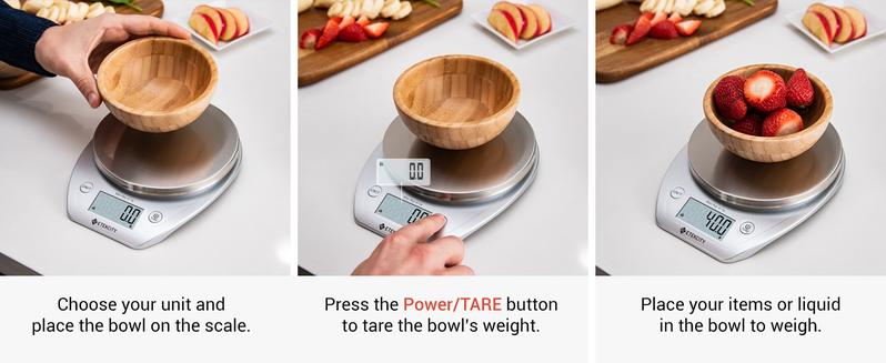 Etekcity Food Kitchen Coffee Scale with Bowl, 11lb/0.1g, Digital Weight Grams and Oz, Baking, Cooking, Dieting, and Meal Prep, 5kg, Stainless Steel Etekcity Food Kitchen Coffee Scale with Bowl, 11lb/0.1g, Digital Weight Grams and Oz, Baking, Cooking, Dieting, and Meal Prep, 5kg, Stainless Steel