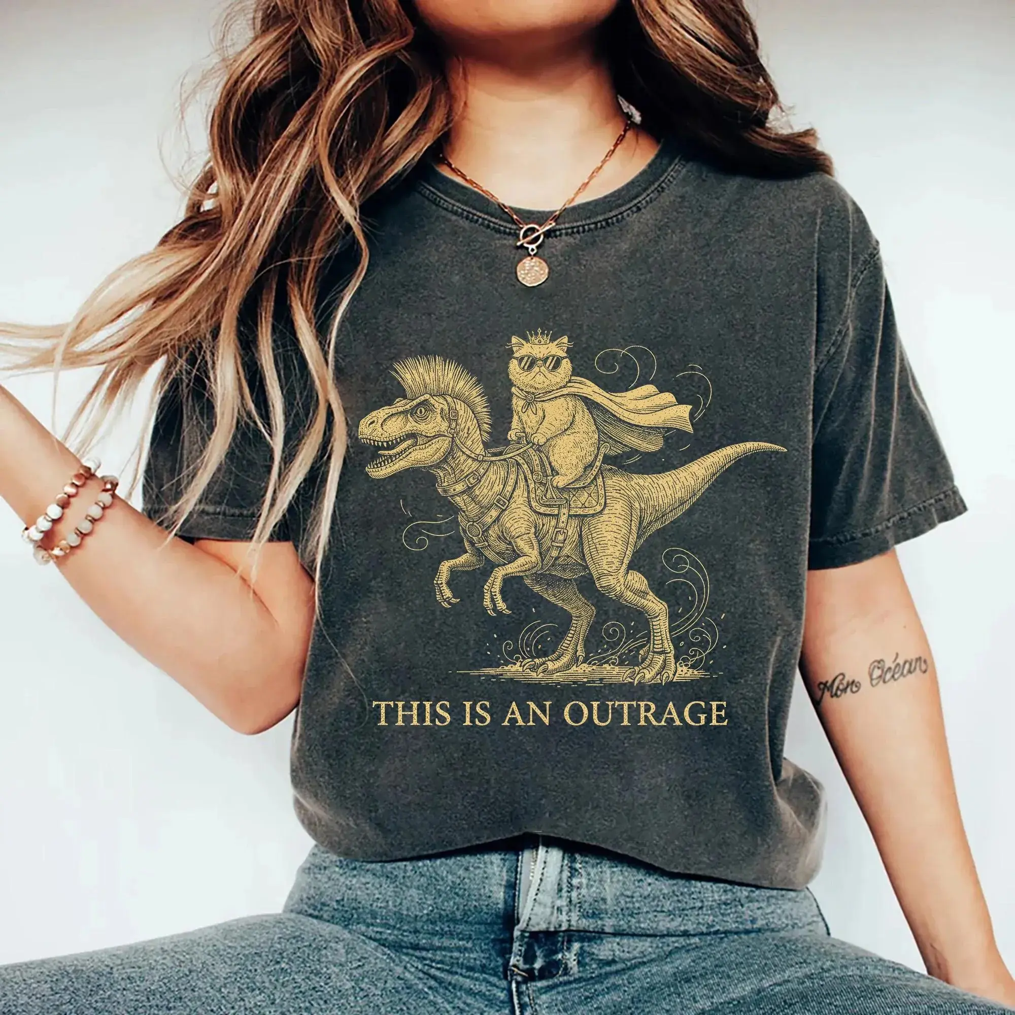 This is an OutrageT-shirt, Dungeon Crawler Carl, Princess Donut and Mongo Tee, Matt Dinniman, Bookish Merch Fan Gift